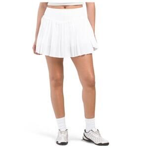 Laura Ashley Women's White High Rise Pleated Skort Sz L Tennis Golf Pickleball